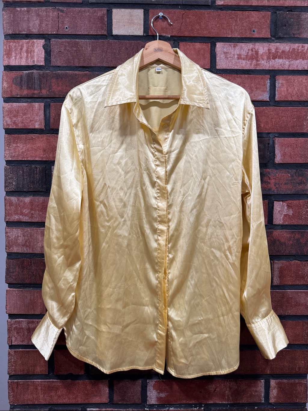 Daily Drills Silky Yellow Button-Up Shirt